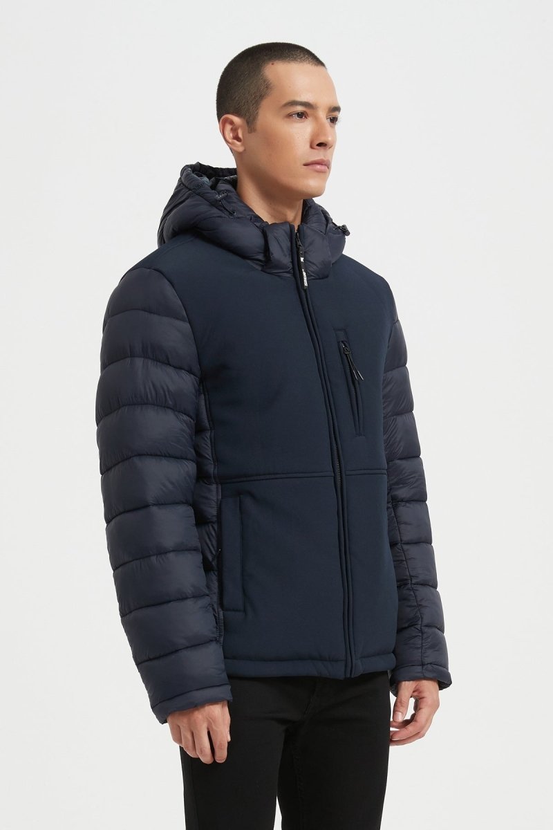 Doudoune Homme Bimatière avec Capuche – BLEU FONCE – BRUNO