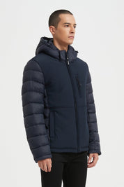 Doudoune Homme Bimatière avec Capuche – BLEU FONCE – BRUNO