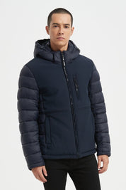 Doudoune Homme Bimatière avec Capuche – BLEU FONCE – BRUNO