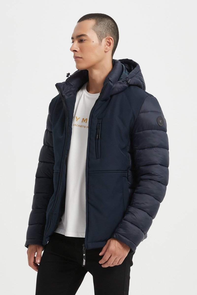 Doudoune Homme Bimatière avec Capuche – BLEU FONCE – BRUNO