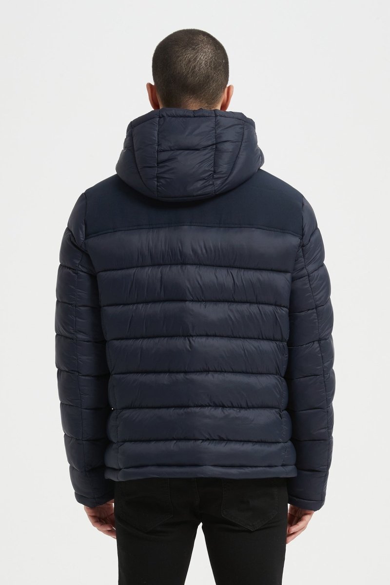 Doudoune Homme Bimatière avec Capuche – BLEU FONCE – BRUNO