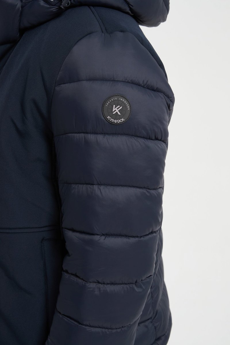 Doudoune Homme Bimatière avec Capuche – BLEU FONCE – BRUNO