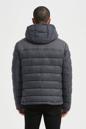 Doudoune Homme Bimatière avec Capuche – Gris – BRUNO