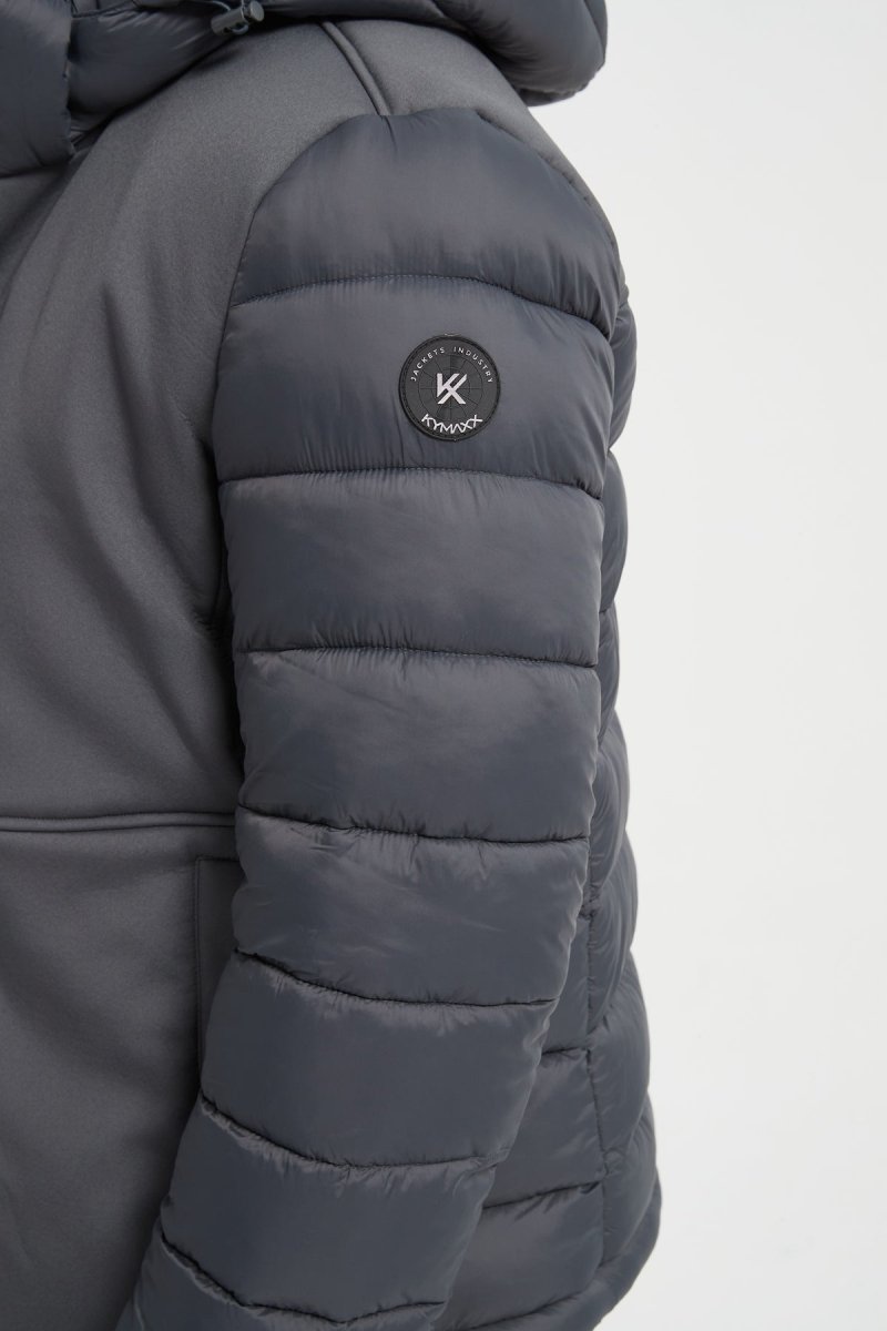 Doudoune Homme Bimatière avec Capuche – Gris – BRUNO