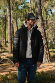 Doudoune Homme Bimatière avec Capuche – NOIR – BRUNO