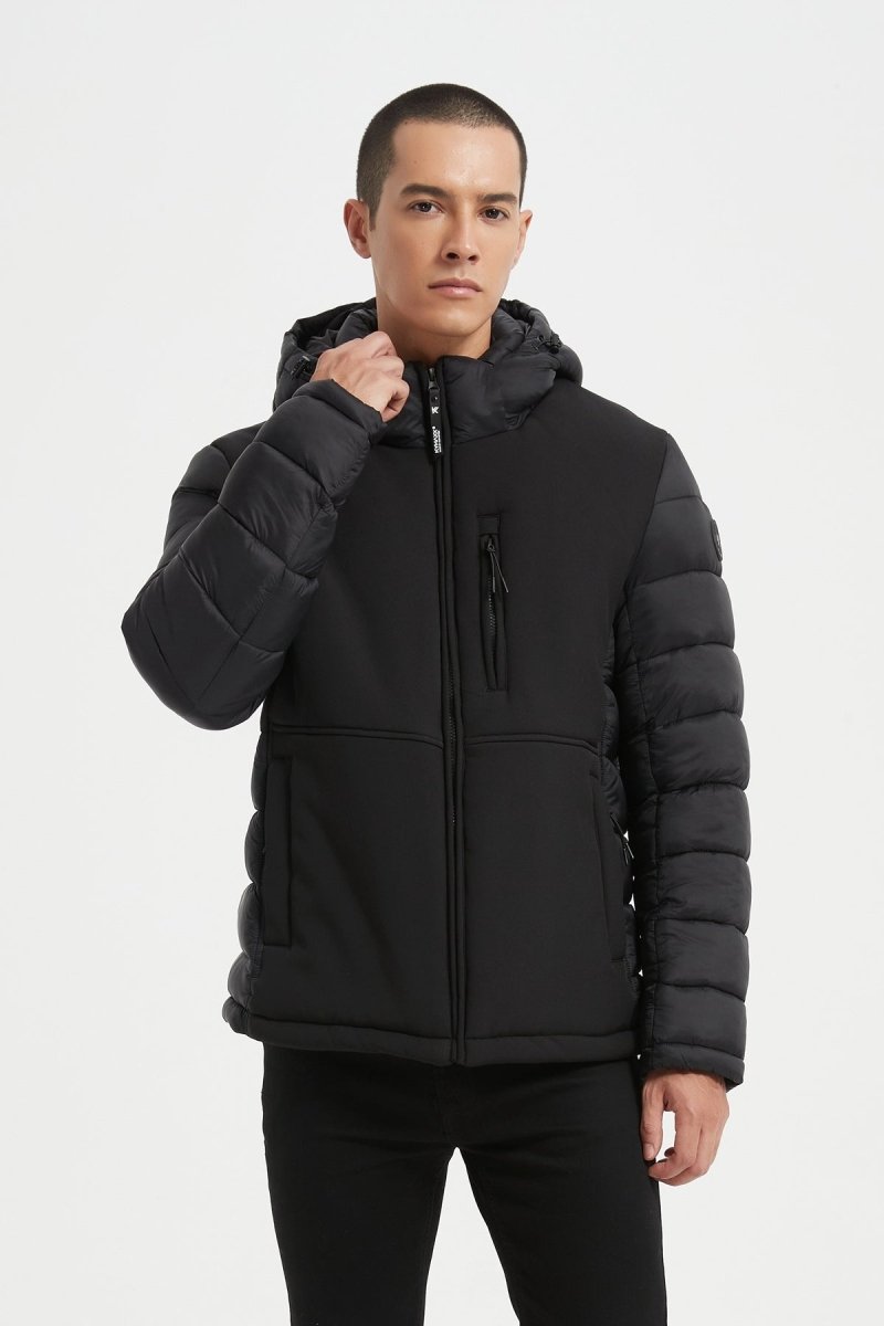 Doudoune Homme Bimatière avec Capuche – NOIR – BRUNO