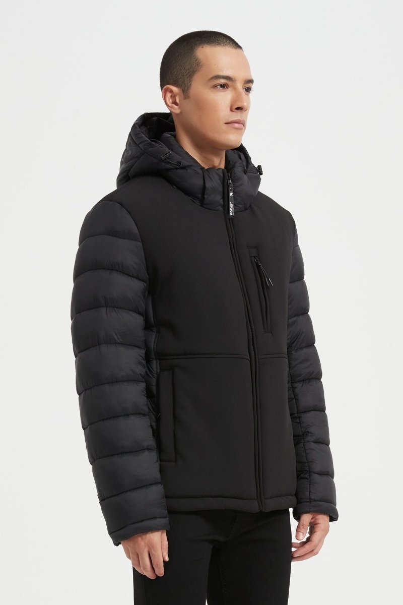 Doudoune Homme Bimatière avec Capuche – NOIR – BRUNO