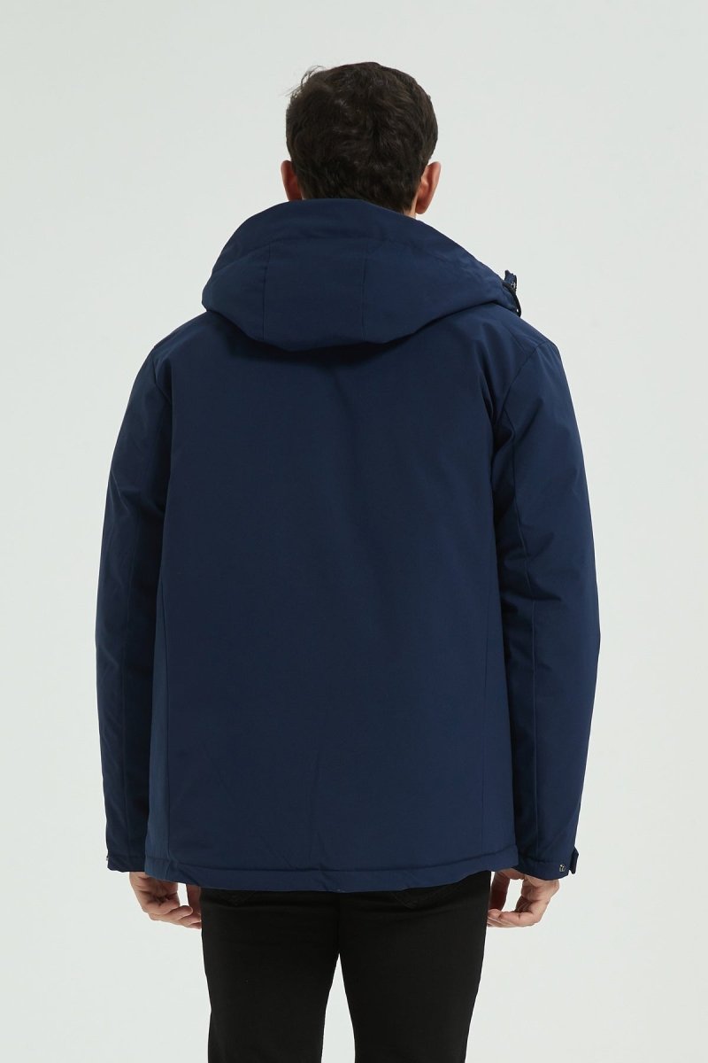 Doudoune Homme Bleu Foncé Hiver Chaude avec Capuche SYLVAIN