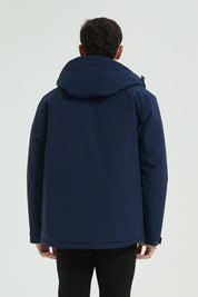 Doudoune Homme Bleu Foncé Hiver Chaude avec Capuche SYLVAIN