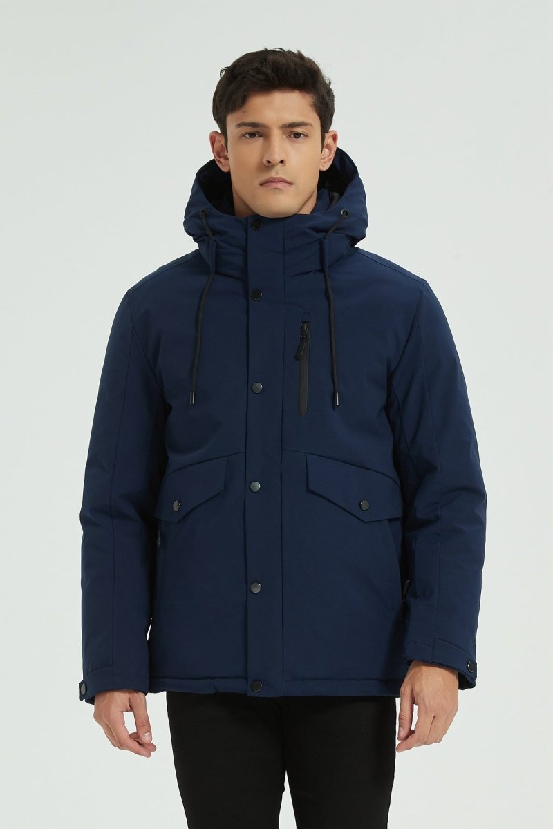 Doudoune Homme Bleu Foncé Hiver Chaude avec Capuche SYLVAIN