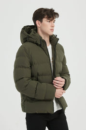 Doudoune Homme Kaki avec Capuche LAZARE