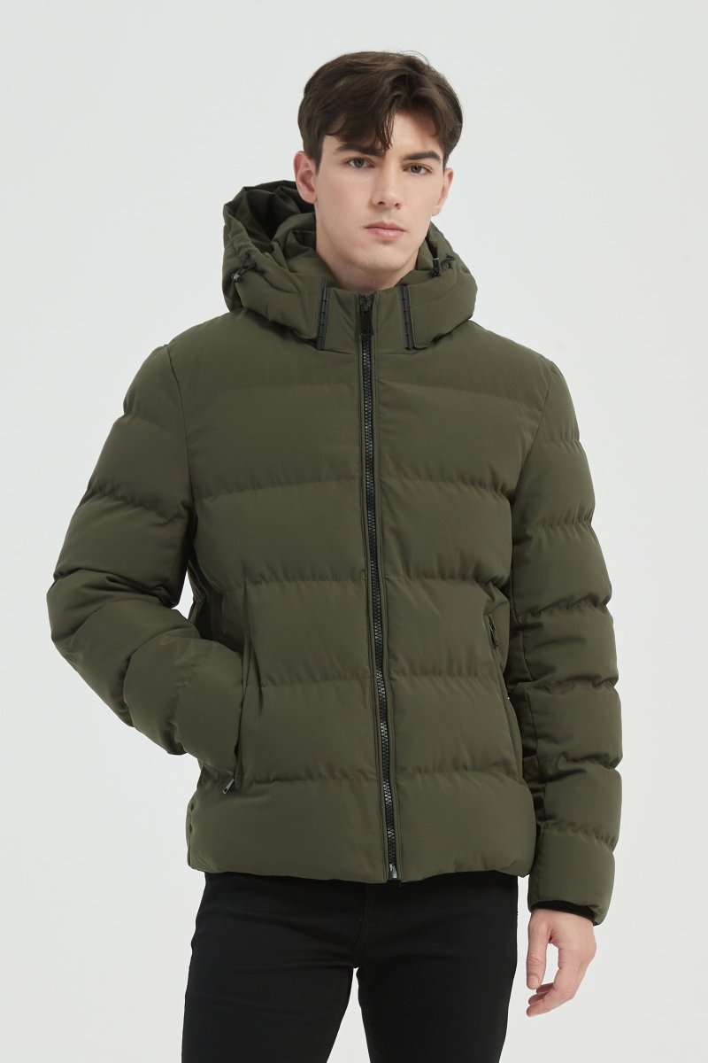 Doudoune Homme Kaki avec Capuche LAZARE