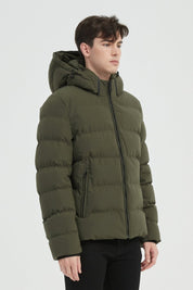 Doudoune Homme Kaki avec Capuche LAZARE