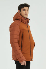 Doudoune matelassée avec capuche brique FLORENTIN