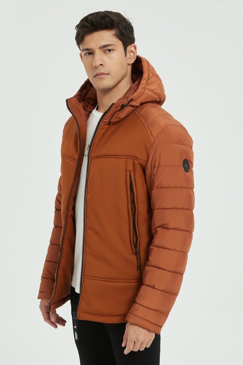 Doudoune matelassée avec capuche brique FLORENTIN