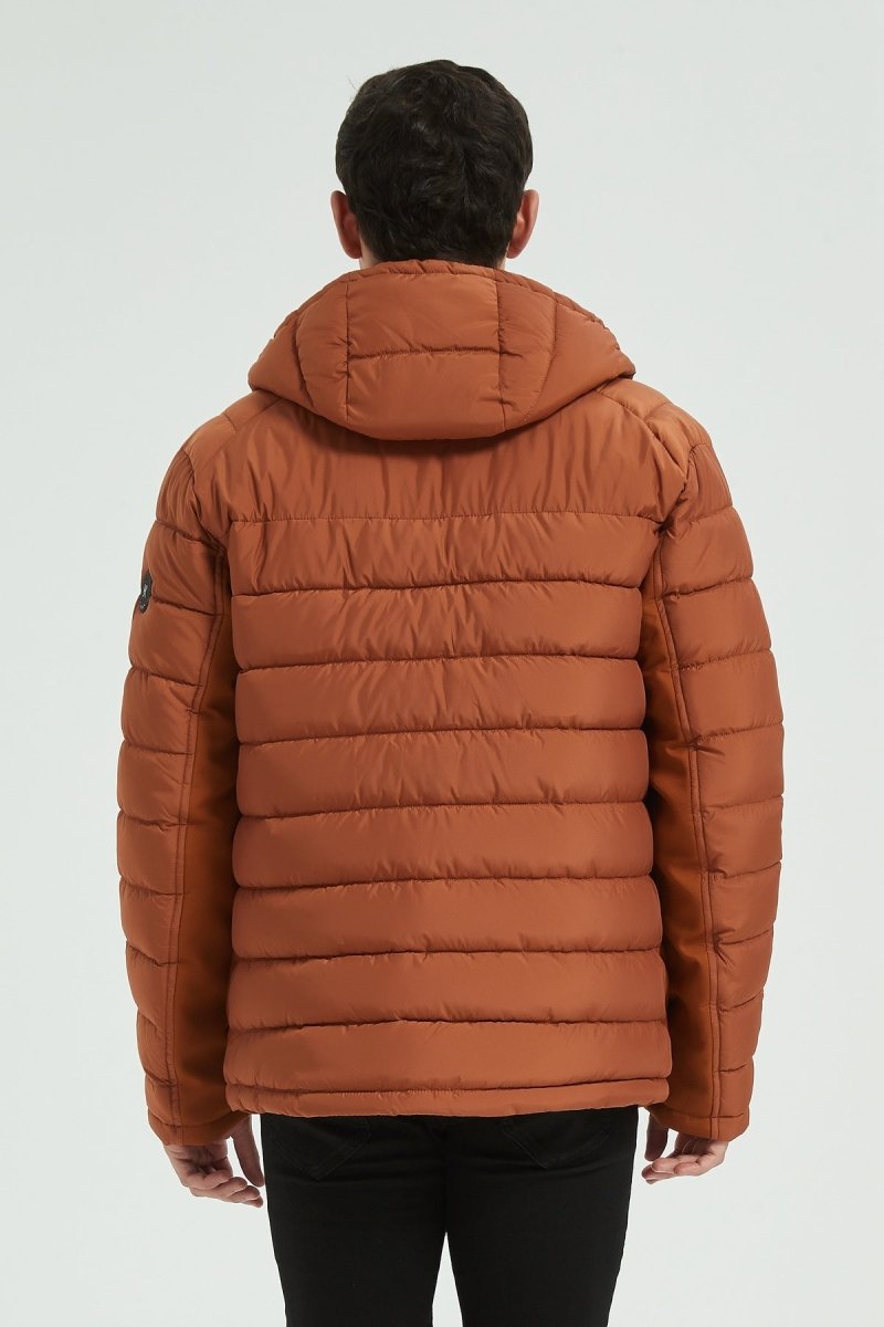 Doudoune matelassée avec capuche brique FLORENTIN