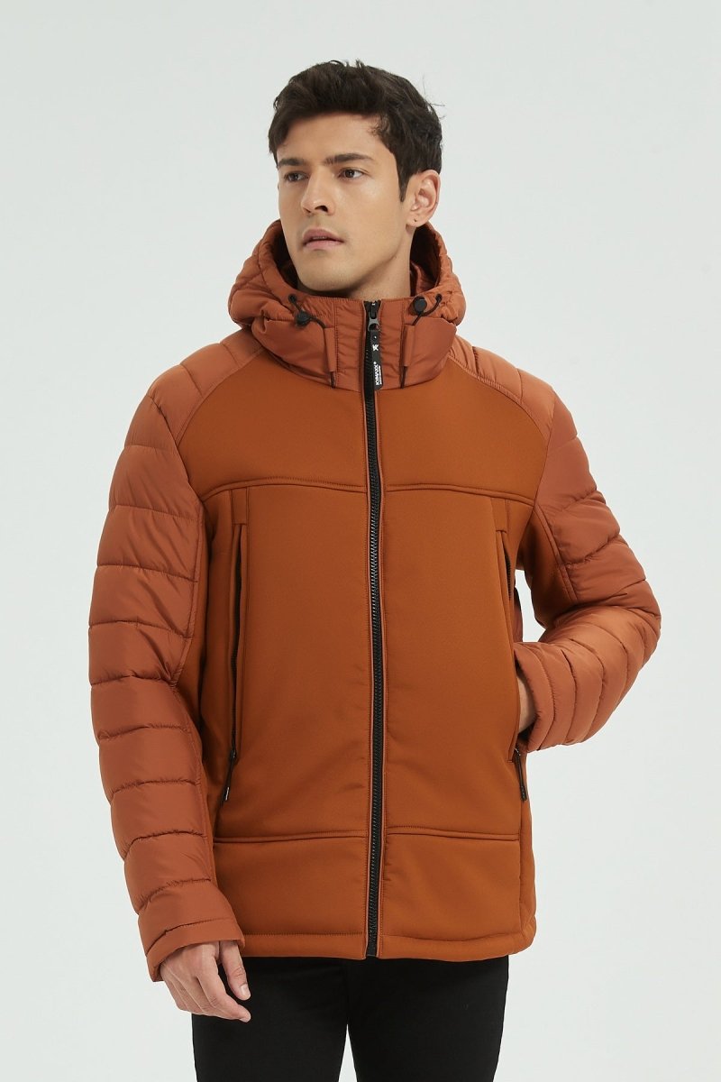 Doudoune matelassée avec capuche brique FLORENTIN