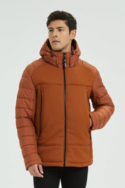Doudoune matelassée avec capuche brique FLORENTIN