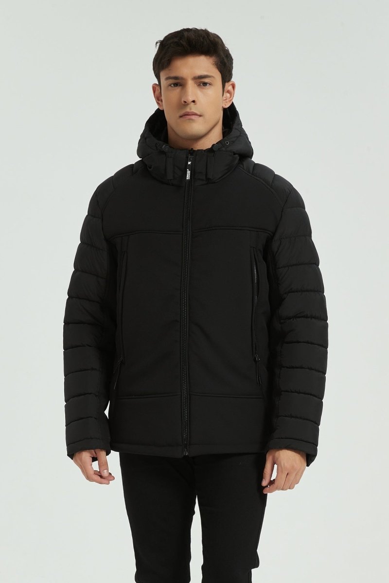 Doudoune matelassée avec capuche noir FLORENTIN