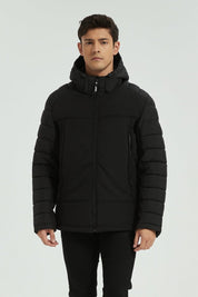 Doudoune matelassée avec capuche noir FLORENTIN