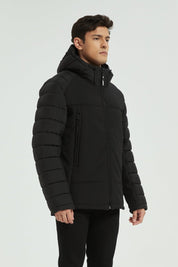 Doudoune matelassée avec capuche noir FLORENTIN