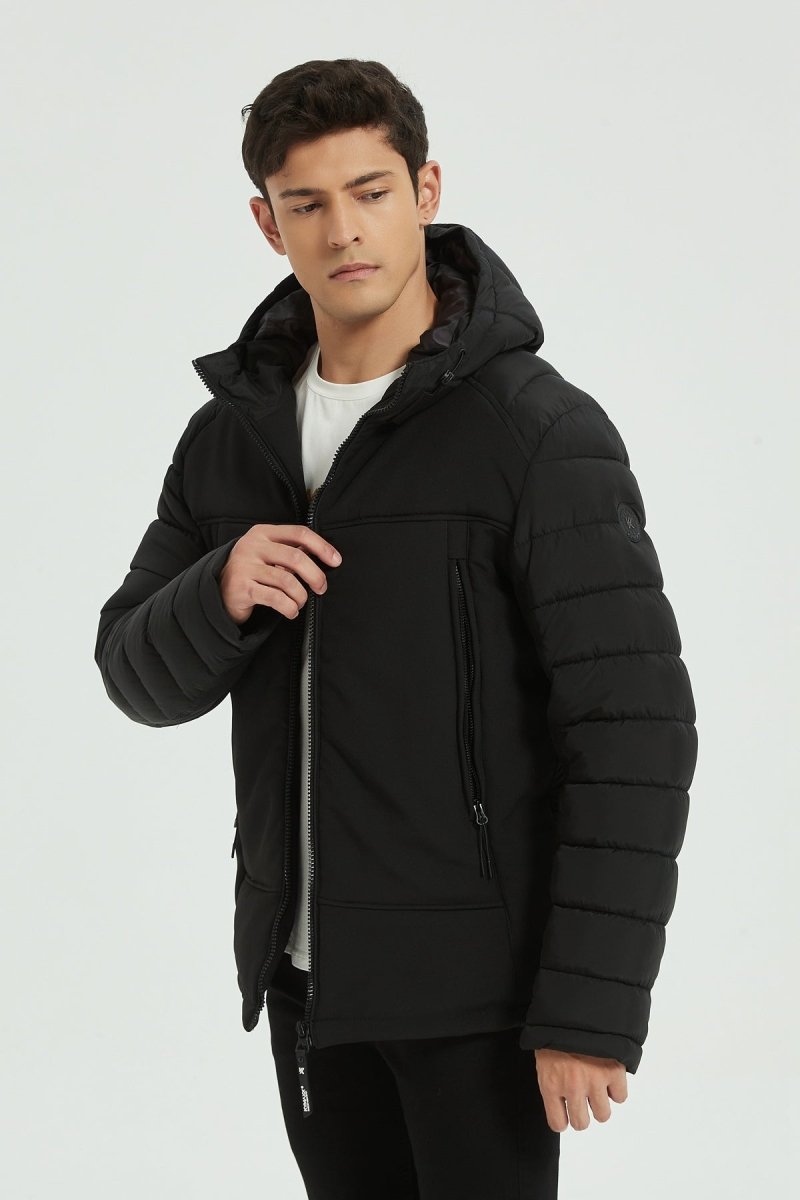 Doudoune matelassée avec capuche noir FLORENTIN