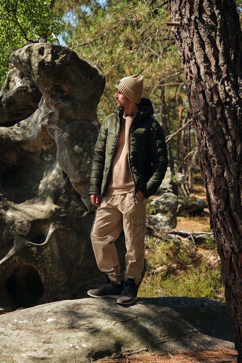 Doudoune matelassée avec capuche vert FLORENTIN