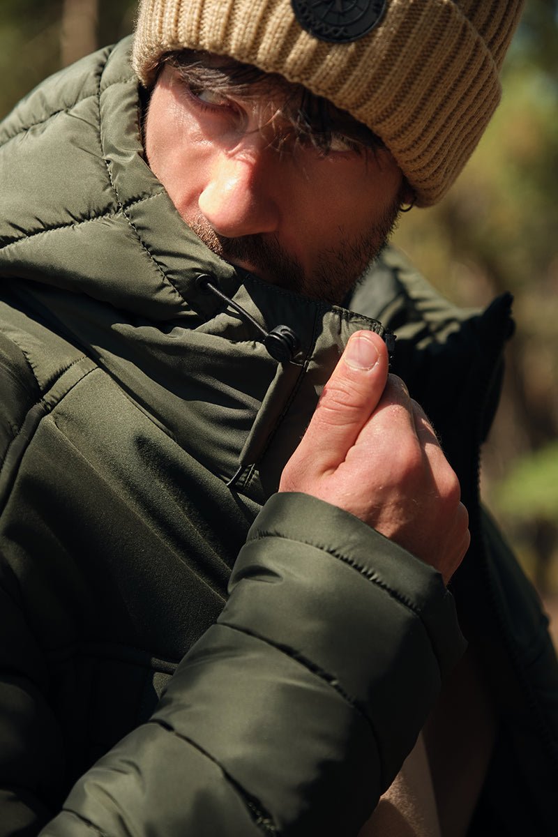 Doudoune matelassée avec capuche vert FLORENTIN