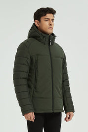 Doudoune matelassée avec capuche vert FLORENTIN
