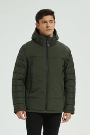 Doudoune matelassée avec capuche vert FLORENTIN