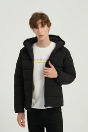 Doudoune matelassée homme noir avec capuche LIONEL