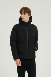 Doudoune matelassée homme noir avec capuche LIONEL