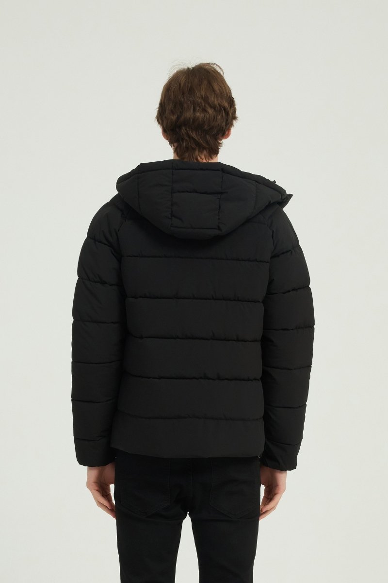 Doudoune matelassée homme noir avec capuche LIONEL