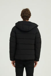 Doudoune matelassée homme noir avec capuche LIONEL