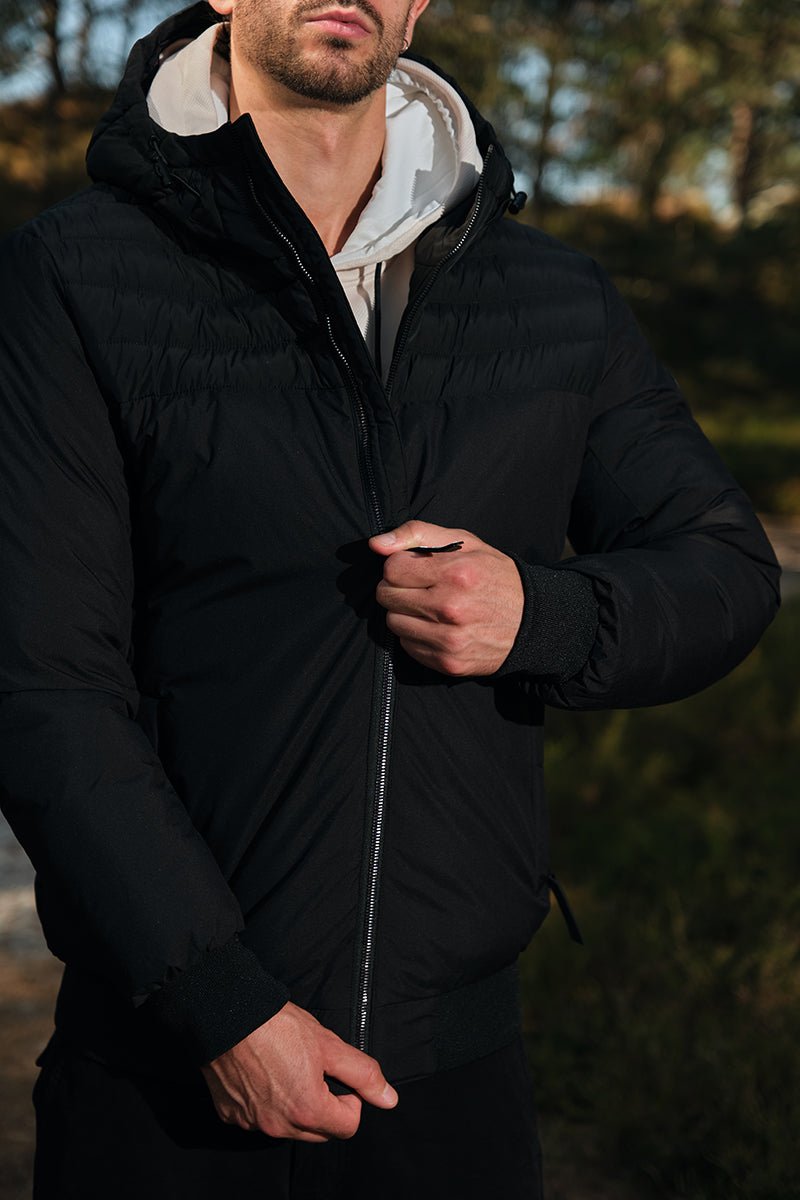 Doudoune noire à capuche SYLVAIN