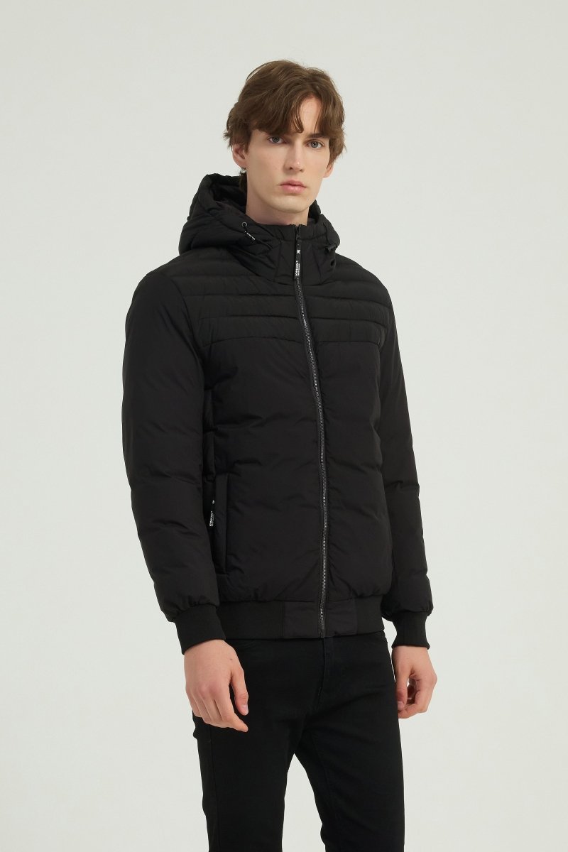 Doudoune noire à capuche SYLVAIN