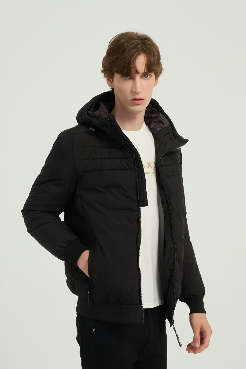 Doudoune noire à capuche SYLVAIN