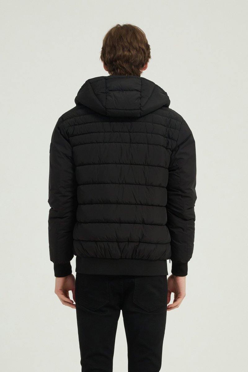 Doudoune noire à capuche SYLVAIN