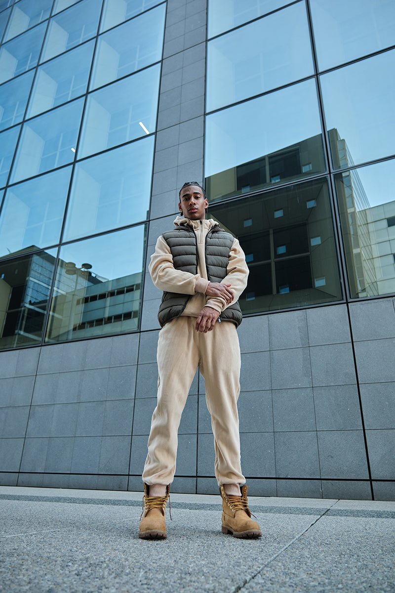 Doudounes sans manche à capuche kaki MAXIME