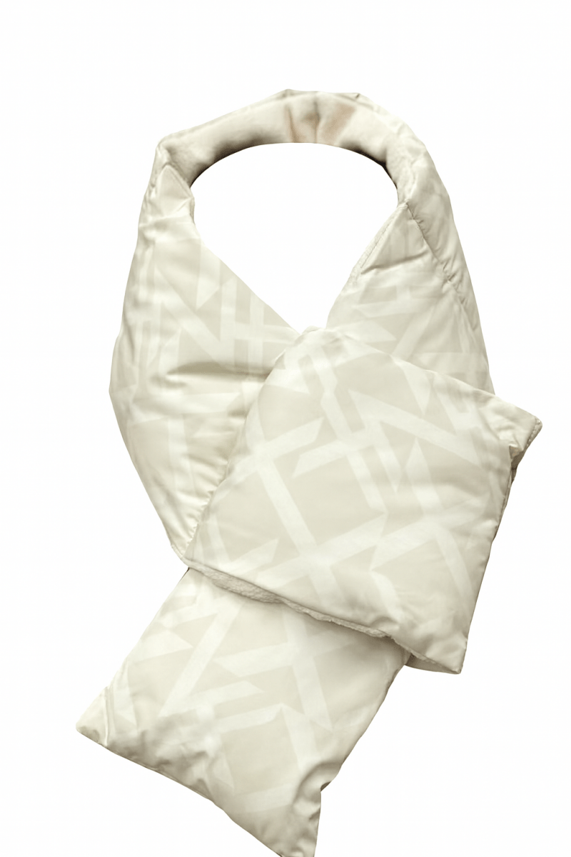 Écharpe matelassée unisexe à motifs géométriques beige