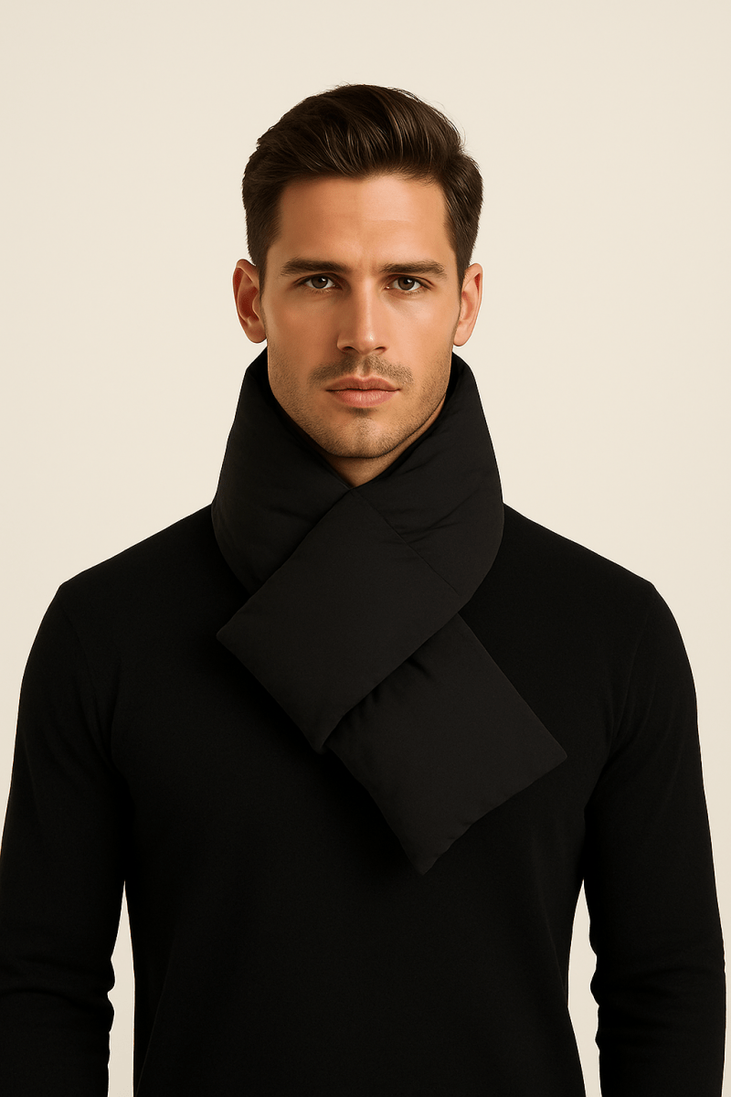 Écharpe matelassée unisexe noir