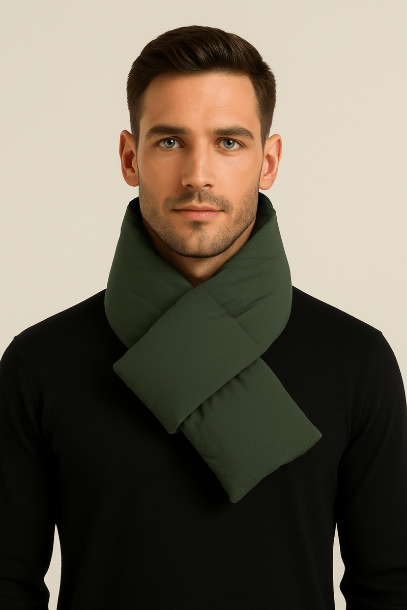 Écharpe matelassée unisexe vert