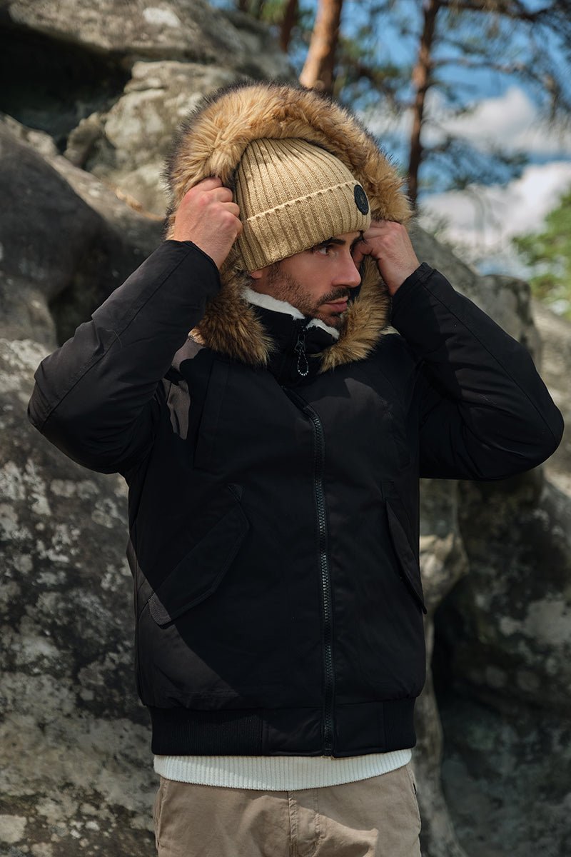 Parka courte à capuche fourrure TERENCE