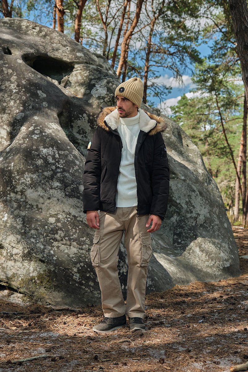 Parka courte à capuche fourrure TERENCE