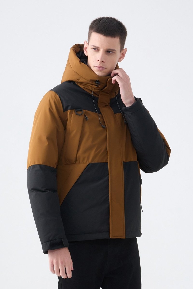 Parka courte bicolore à capuche AYLAN