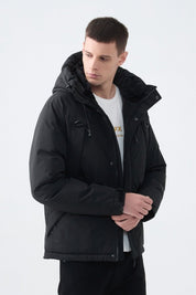 Parka courte bicolore à capuche AYLAN