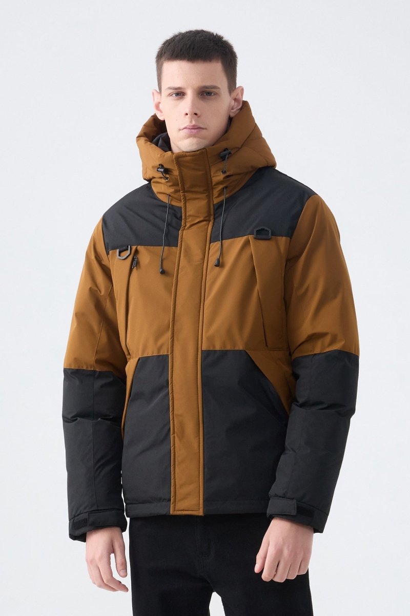 Parka courte bicolore à capuche AYLAN