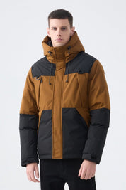 Parka courte bicolore à capuche AYLAN