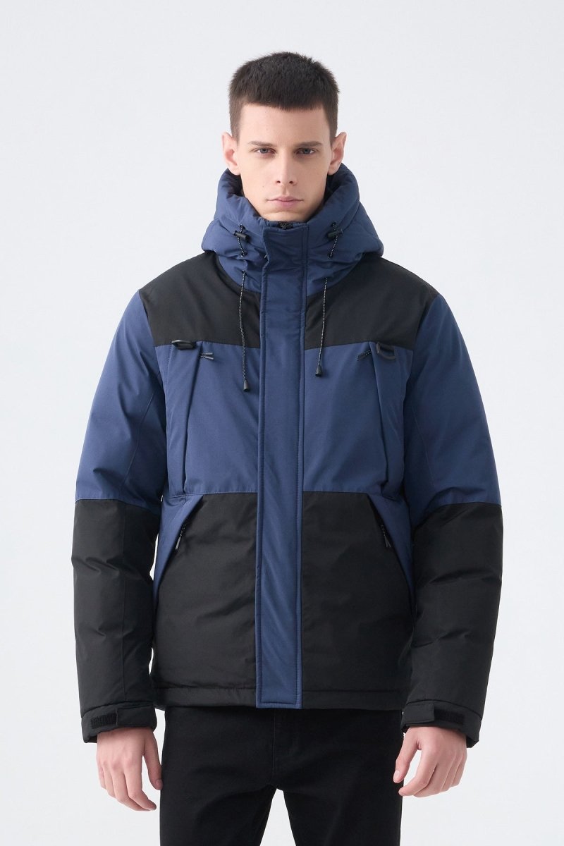 Parka courte bicolore à capuche AYLAN