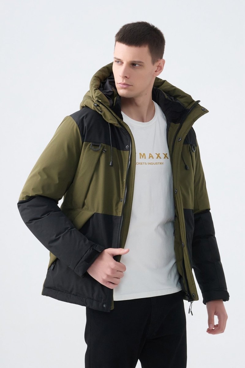 Parka courte bicolore à capuche AYLAN